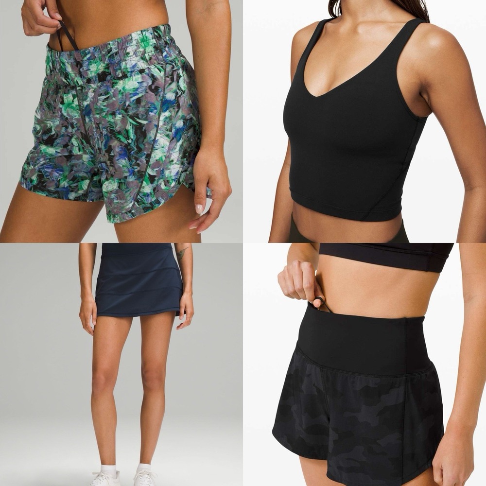 4PC- Lululemon Lululemon Track That Mid-Rise Short 5" Rapid Flourish Multi
